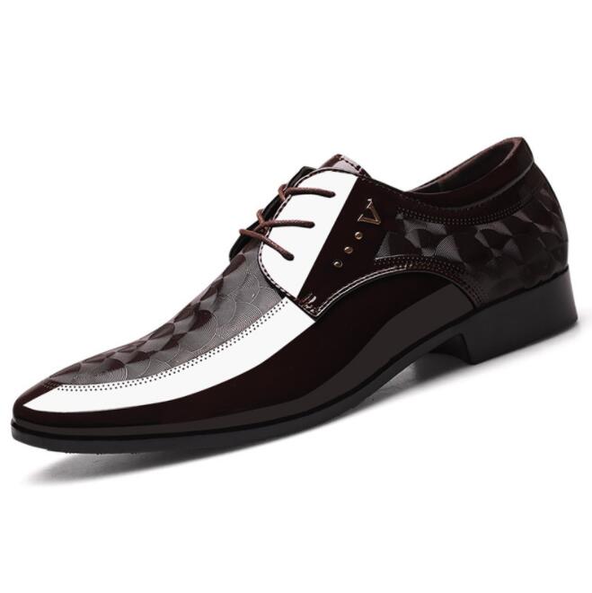 Leather Shoes Men  Business Oxford  Breathable Patent Leather Formal Shoes Plus Size Man Office Wedding Flats Male Black
