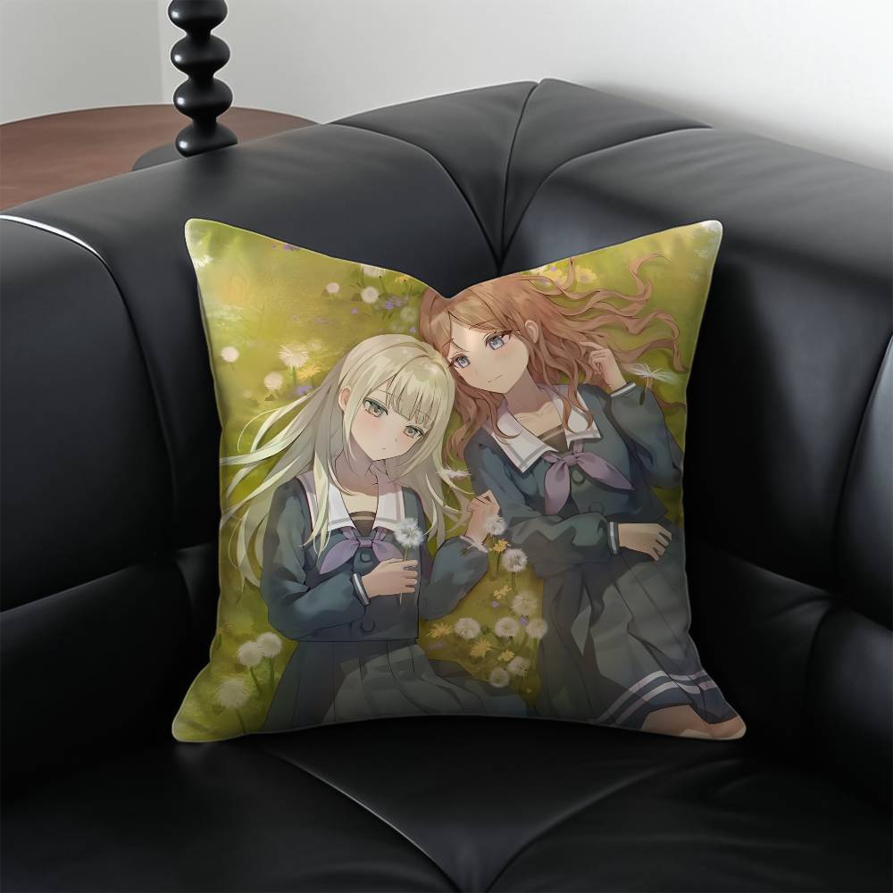 

Anime Its MyGO Band Cute Pillow Case Anti-dustmite Pillowcase Invisible zipper silky short plush Sofa cushion cover 12x12Inch