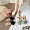Flower sandals summer versatile flat flip flops anti slip beach sandals