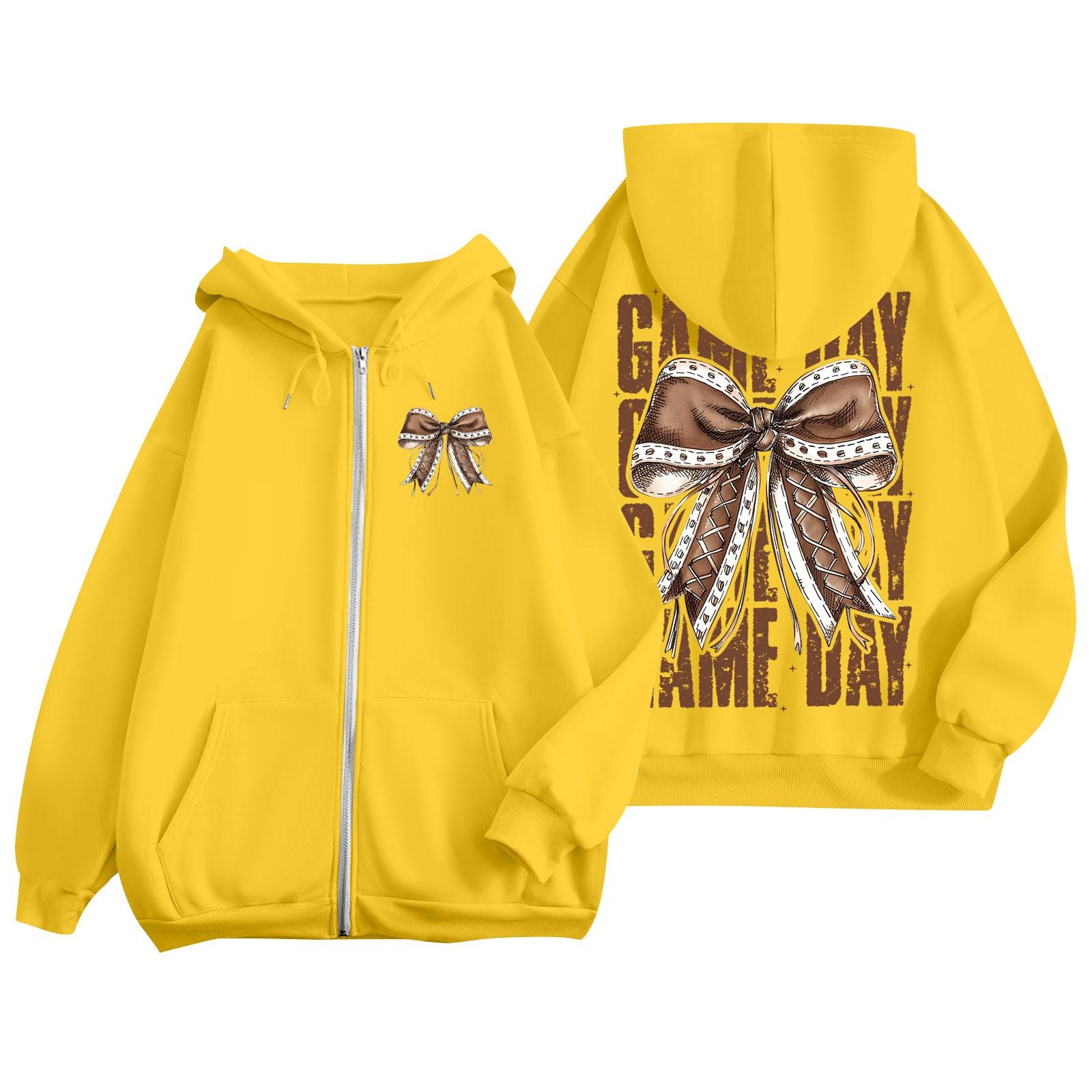 

Женская однотонная толстовка с длинным рукавом на молнии, повседневная, удобная, свободная, легкая женская толстовка XL жёлтый