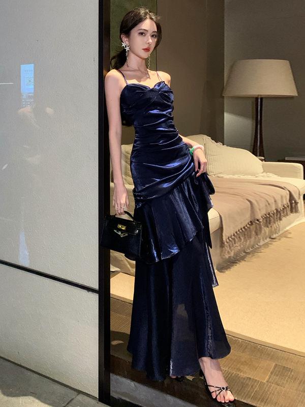 Sanya Seaside Vacation Ruffle Spaghetti Strap Mermaid Dress