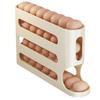 Large-Capacity 4 Tiers Egg Holder Auto Rolling Fridge Egg Organizer Dispenser for Refrigerator Cabinet Kitchen Egg Storage Tray