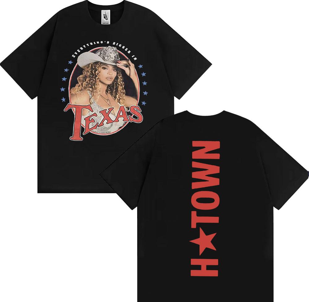 Cowboy Carter Beyonce Music Tour 2025 Graphic T-shirts Harajuku Hip Hop Retro T Shirts Men Women Summer Tops 100% Cotton T-shirt