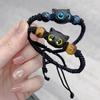 Adjustable Cord Bracelets Friendship Jewelry Handmade Braided Rope Handchain Unique Cat Head Pendant Wristband Bracelets