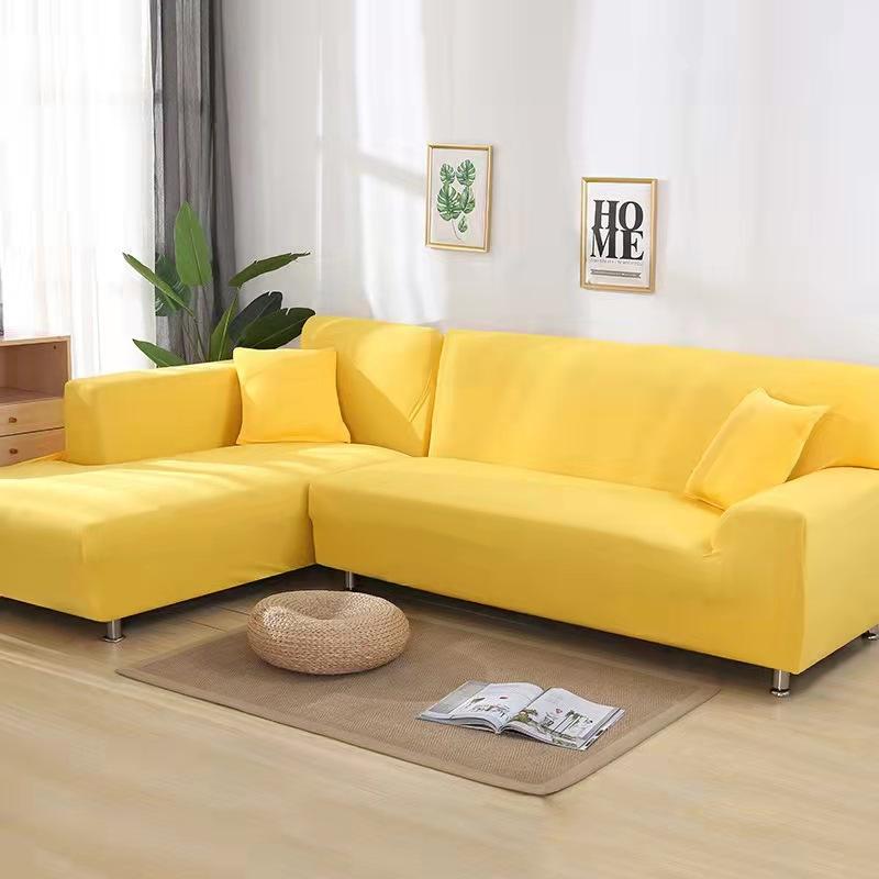 Solid Color 1/2/3/4 Seat Sofa Cover Stretch Milk Silk Fabric Couch Covers for Living Room Sectional Corner Settee Slipcovers 1PC