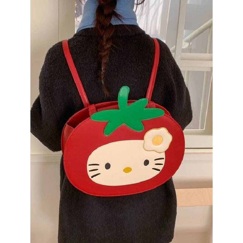 Tomato Hello Kitty Tote Bag For Women And Men With Padded Shoulder Straps And Storage Functionality
