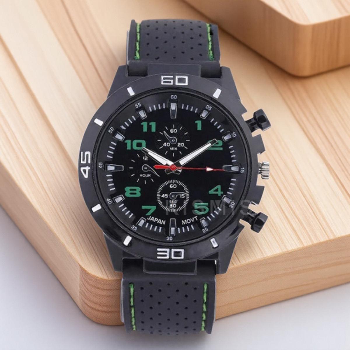 

Fashion Men s Quartz Watch Business Style Leather Strap Wristwatch Available in 4 Colors Stylish Elegant Timepiece зелёный