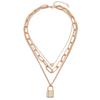 Multi-layers Necklaces for Women Personality Hollow Geometric Pendantes Necklaces Gold Cross Necklaces Punk Collar