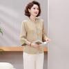 LangSha New Chinese Style Plus Size Summer Top for Middle-Aged Women
