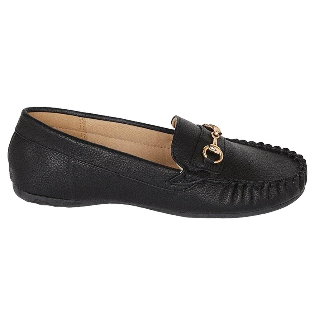 Good For The Sole Womens/Ladies Nina Snaffle Detail Wide Loafers