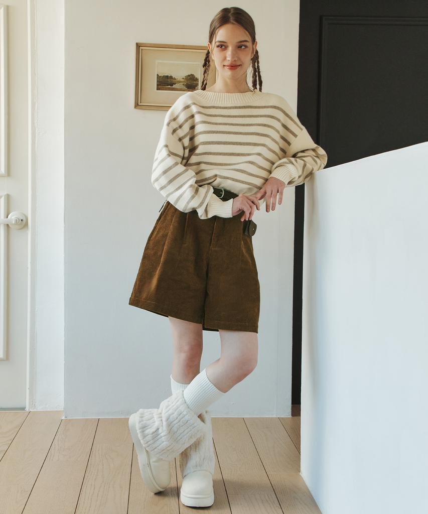 ZEROSTREET Corduroy Belted Shorts / Brown