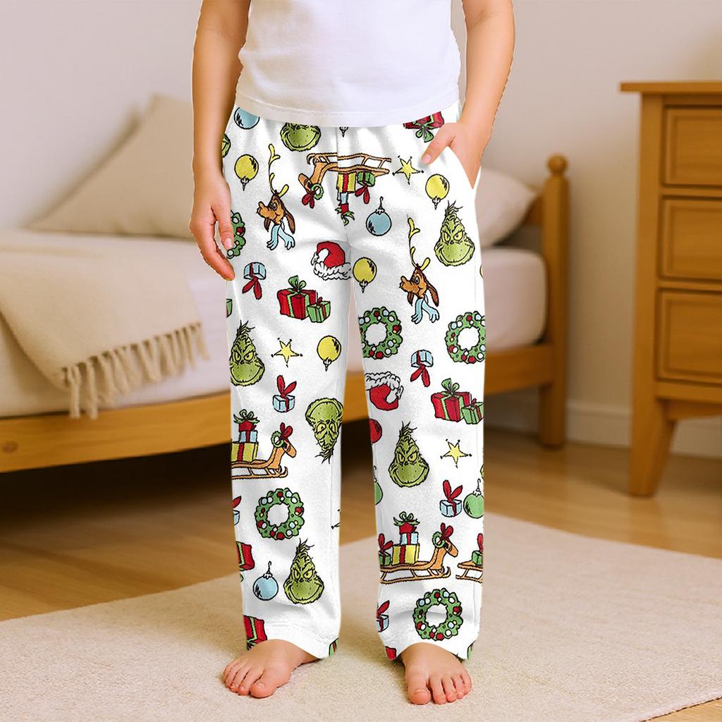 Fashionable Children's Versatile Print Pocket Casual Pants