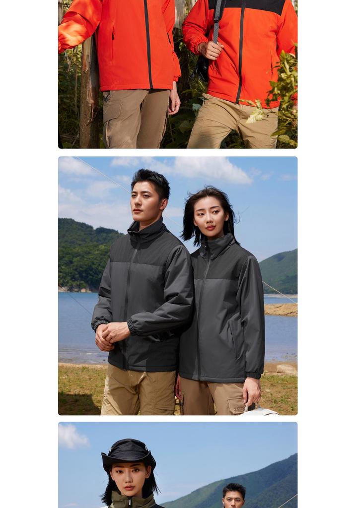 Velvet Collar Windbreaker: Custom Print, Warm, Windproof, Versatile Outdoor Jacket.