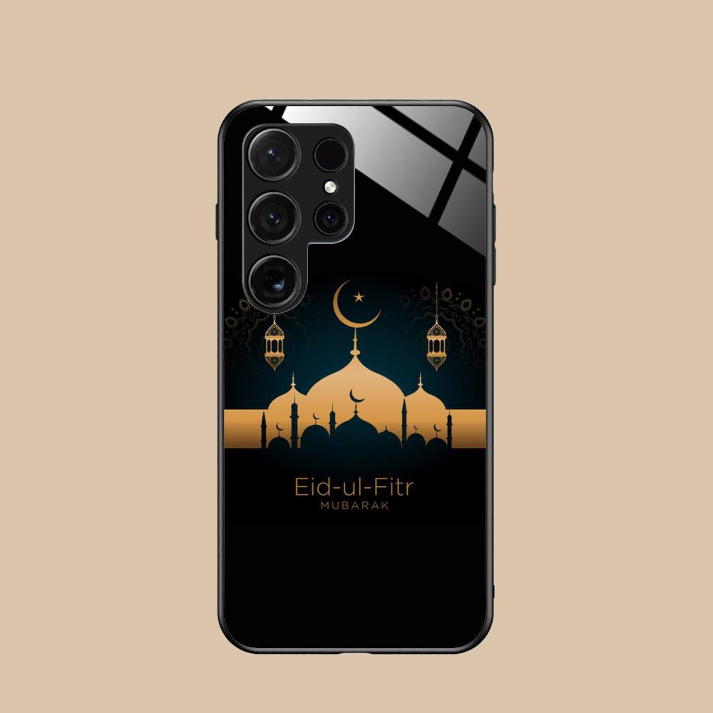 Eid Mubarak Mobile Phone Case for Samsung Galaxy S26 S25 S24 S23 S22 S21 S20 Note20 Plus FE Ultra Glass Colorful Cover Pretty