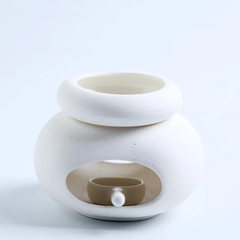 3 in 1 Candle heating holder Ceramics Essential Oil incense Burner Big Capacity Aromatherapy Oil Lamp Candlestick Home Fragrance