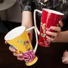 Fortschrittlicher Knochenchina Wasserbecher Große Kapazität Blumenteetasse Teetasse Kreativ Haushalts Keramik Bürobecher