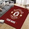 Custom Name Manchester United Flannel Pattern Square Carpet,Area Rug,Carpet Rug for Living Room Bedroom Sofa Playroom Decor,Non-slip Floor Mat