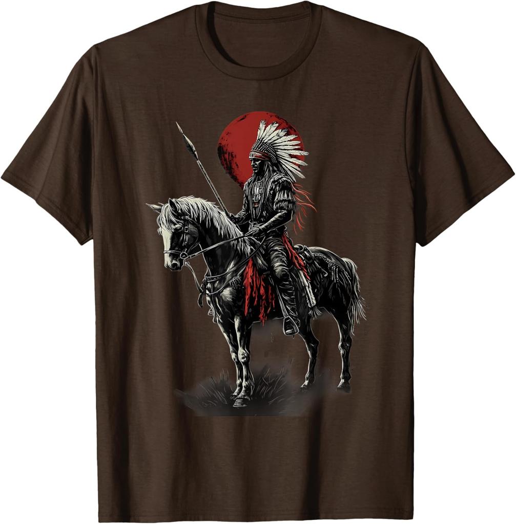 American Feather Headdress Horse Ride Design Ride Unisex T-Shirt