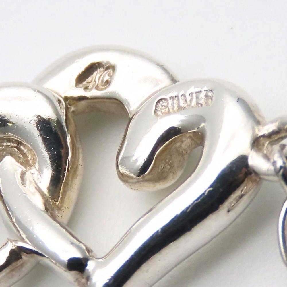 Used 4℃ Bracelet Double Heart Silver 3.9g Silver Double Chain
