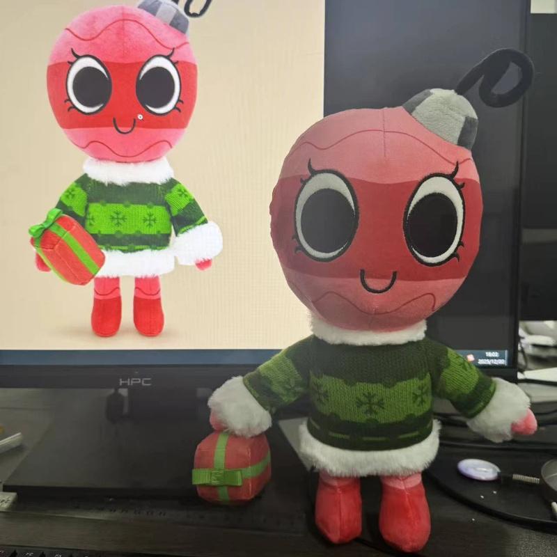35cm Pretty Present Coal Plush Doll Cute Soft Stuffed Plush Toy Magnetic Christmas Present Pendant Home Decor Gifts