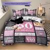 3pcs 60th Birthday Celebration Printed Bedding Set, Soft and Comfortable Quilt Cover for Bedroom, Guest Room (1 Duvet Cover + 2 Pillowcases