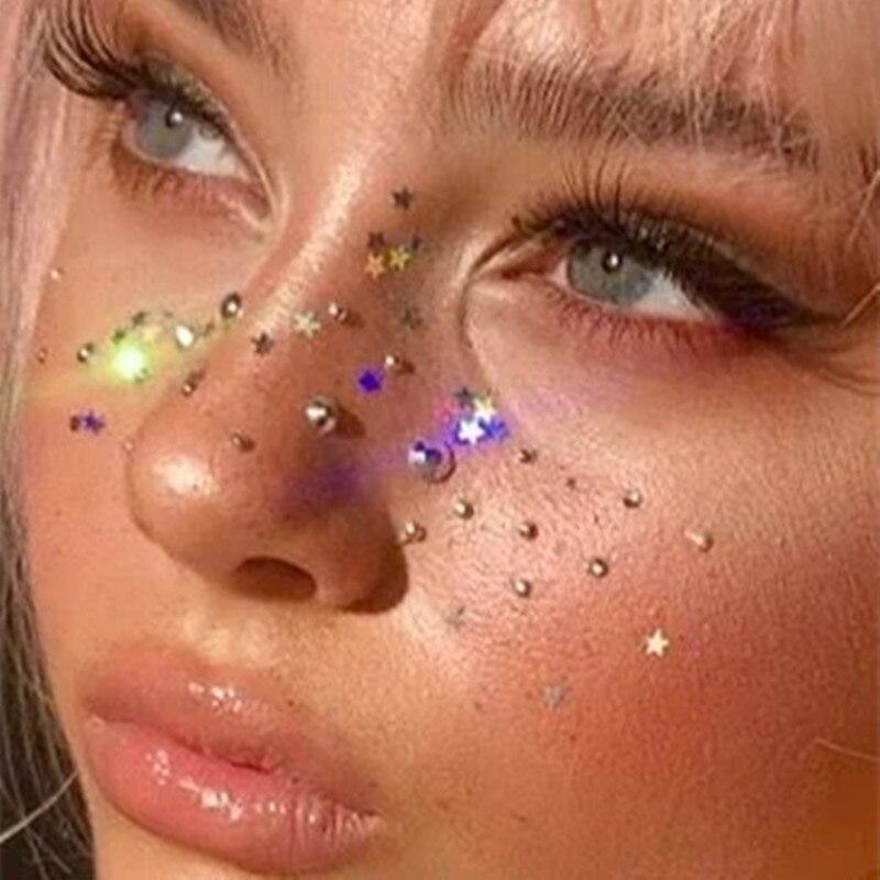 3-6mm Electric syllable face stickers eyebrows face stickers diamond nail art pearl stickers masquerade face decoration diamonds