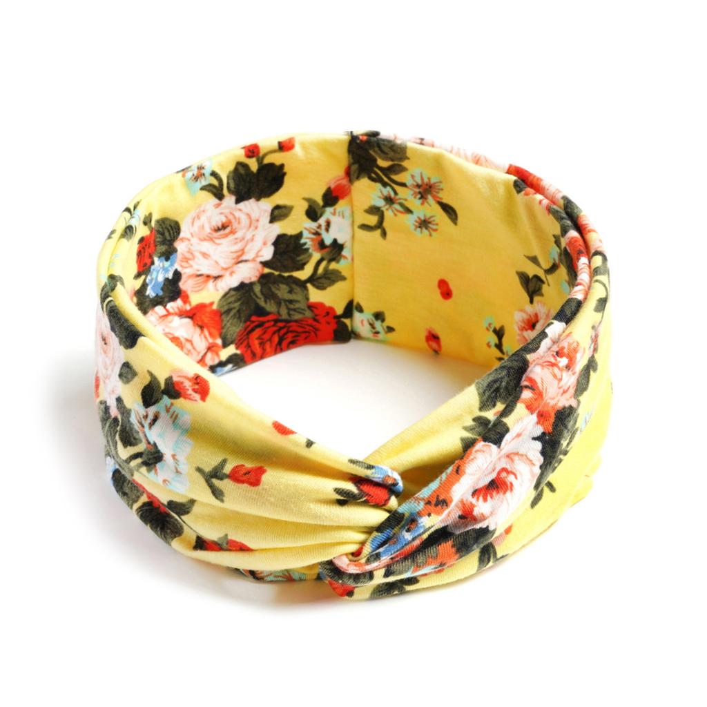 Bohemian Cross Knotted Headband Gypsy Yoga Sports Headband Wide Female Stretch Headband