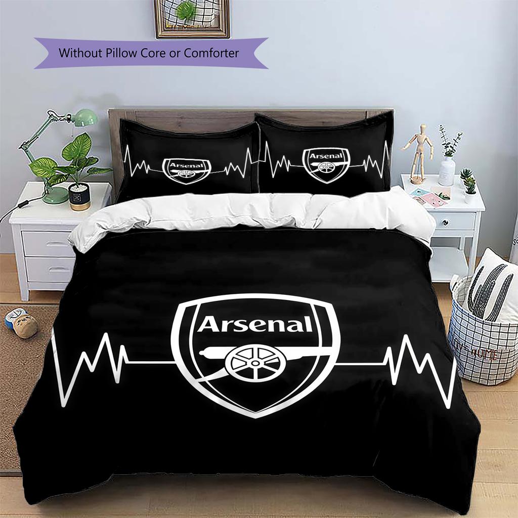 Biancheria da letto con motivo Arsenal Football Club Decorazione per la casa Regalo di compleanno (1 * copripiumino + 2 * federa, senza nucleo)