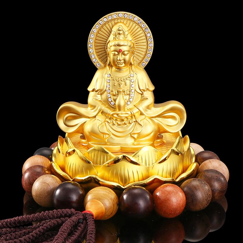 Alloy Lotus Guanyin Car Perfume Ornament - Thousand-hand Guanyin Interior Accessory
