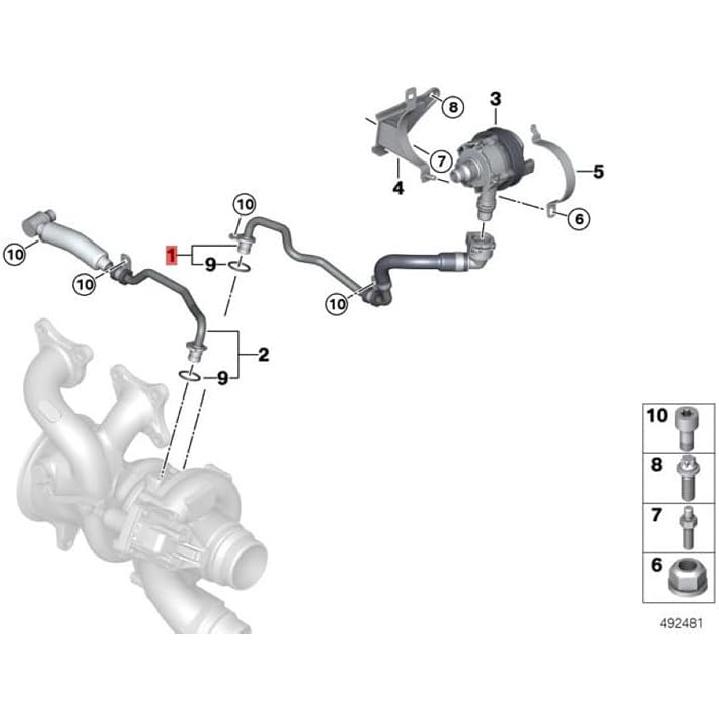 Coolant Water Return Hose Fit For 3 5 7 Series G20 G30 G32 M340i 540i 740i M40iX 11538650087