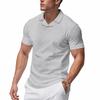 Polo de manga corta para hombre de verano: Camiseta Casual de Waffle con Cuello para Hombre