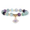 Fashion Evil Eye Natural Stone Beaded Bracelet for Women Men Amulet Protection Jewelry Yoga Spiritual Friendship Gifts