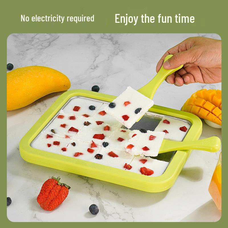 Homemade Ice Cream Roll Maker: No Plug Needed, Stainless Steel, Perfect for Kids and Adults