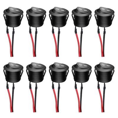 10Pcs Round Rockers Switch Toggle Control for Car Or Boat 12V On/Offs Round Prewired Control Button