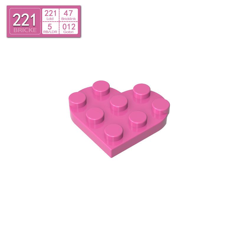 BRICKE 39613 Heart 3x3 Building Block, MOC-Compatible with LEGO Parts 51 pcs