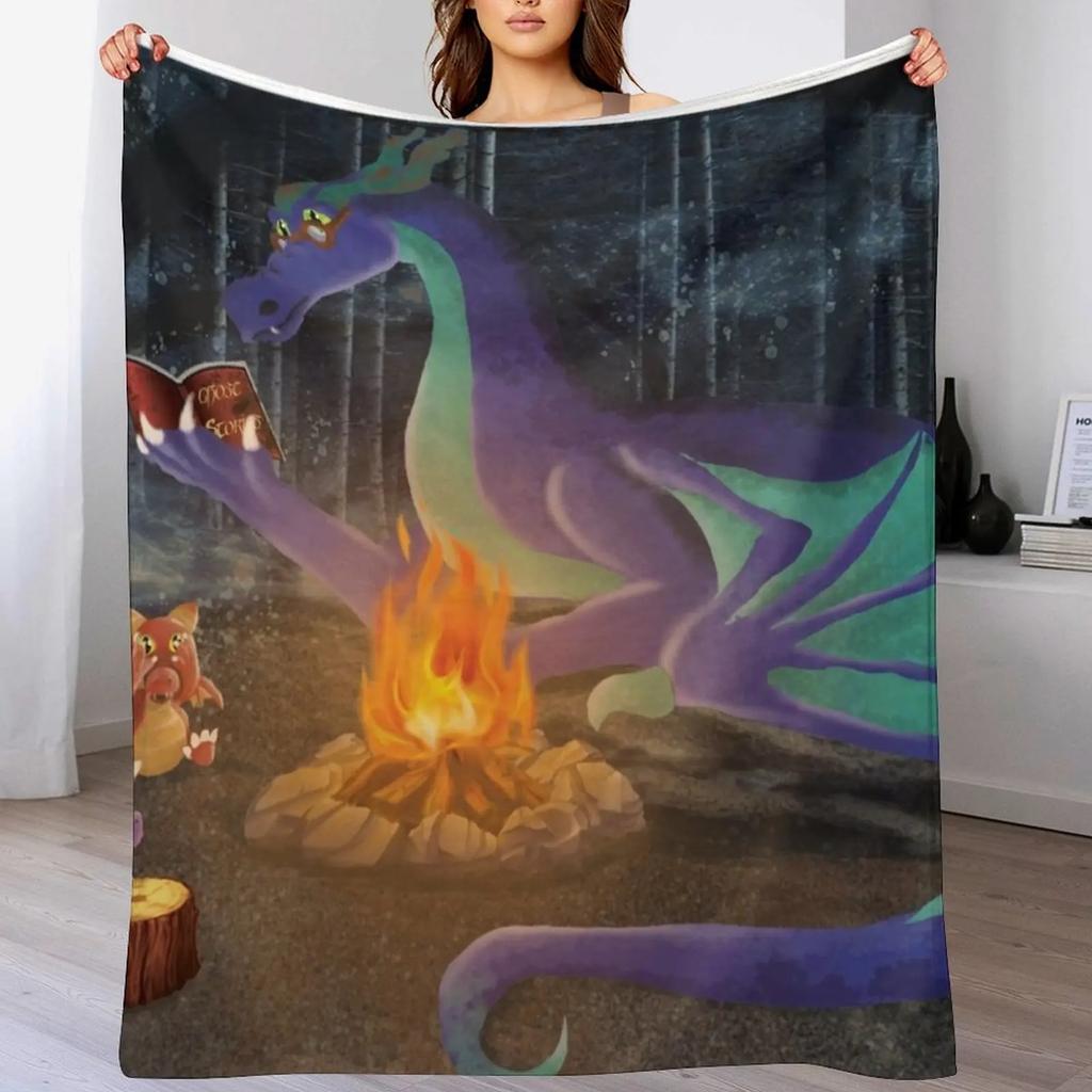 Father Dragon Throw Blanket Soft Sherpa Fleece Warm Blanket for Winter