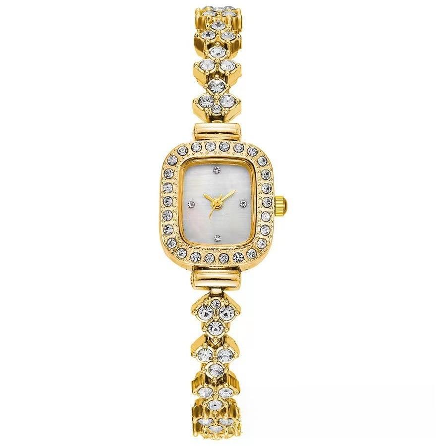 Classic Square Ladies Quartz Watch With Alloy Band For Casual Wear