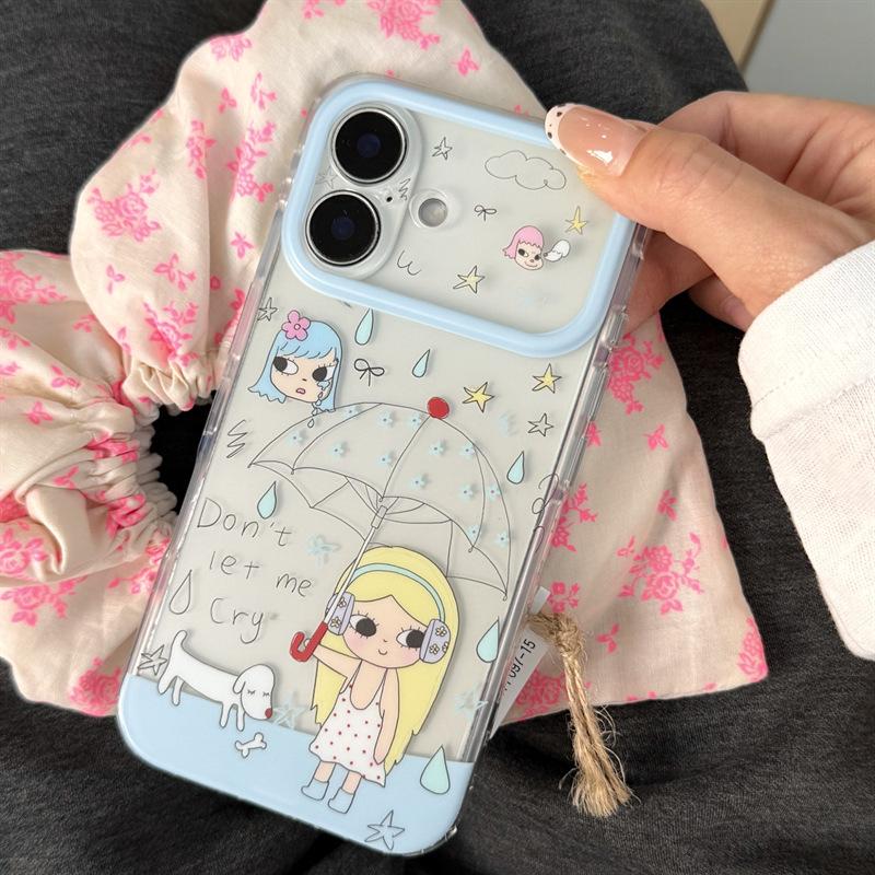 Yoshitomo Nara Cartoon Umbrella iPhone 17/16 Pro Max/15 Pro Case New Model 17 Pro Max
