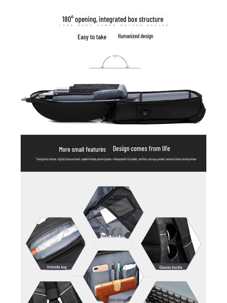 Pánský batoh na služební cesty - velkokapacitní, multifunkční, vodotěsný, na počítač