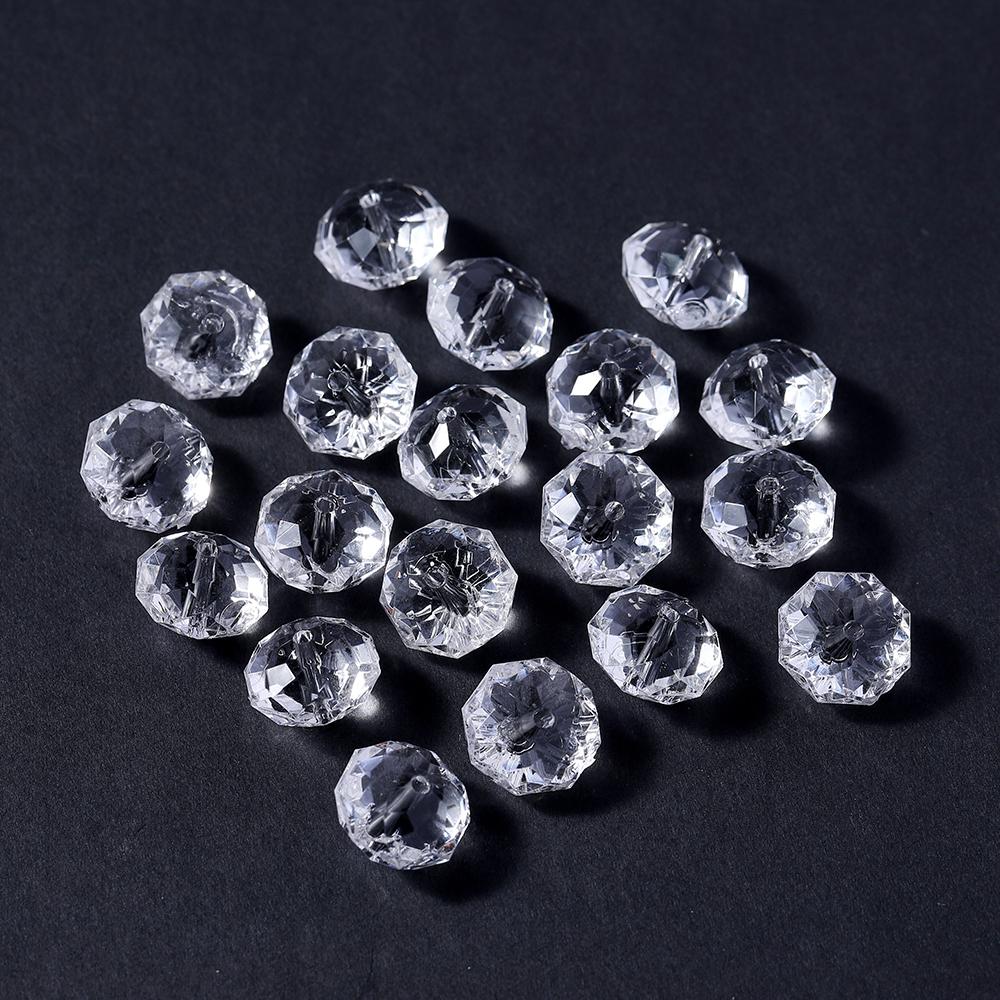 10-300Pcs 4-16mm Faceted Acrylic Beads Transparent White Loose Spacer Beads For DIY Bracelet Necklace Jewelry Making Accessories