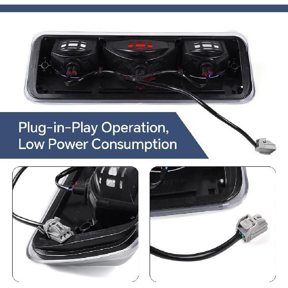 PIT66 3rd Brake Light Compatible with 2004-2008 Ford F150 High Mount Center Rear Roof Third Cargo Light Parking Light Halogen Clear/Red Lens Tercera