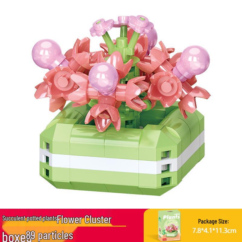 Lele Brothers Micro-Particle Succulent Building Blocks Educational Toy for Kids