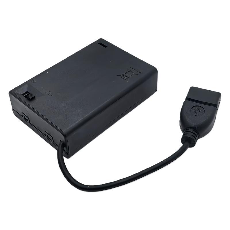 1/4Pcs Usb Mini Power Supply Battery Box With Cover And Switch 3 X Aa Usb Battery Box For 4.5V Led Strip Lights