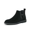 Mens Chelsea Boots Winter Suede-Like PU Round Toe Thick Sole Retro Style Mid-Calf Fashion Footwear