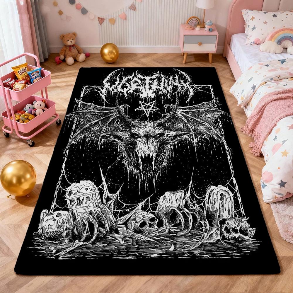 Five Elements Pentacle Double Moons Rectangular Rug Soft Texture Nonslip Carpet For Kids Bedroom Play Area Home Party Decor Holiday Gift