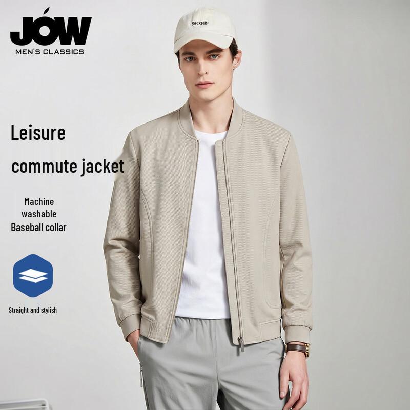 JOW Men's Dark Twill Baseball Collar Jacket