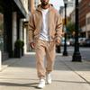Men's Color Sweatshirt Set Casual Athletic Two Piece Outfit for Spring and Fall