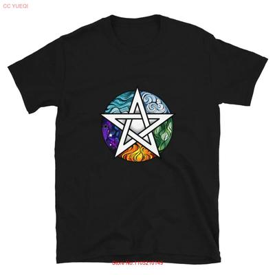Element Pentagram T-Shirt Vintage Washed Designerkleidung Stilvolle Vielseitige Streetwear Bequem Lässig homme Leicht