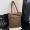 Trendy Cott Filled Shoulder Bag Simple Design Nyl Handle Bag for Daily Use Comfortable and Versatile Texture Storage Bags