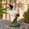 Outdoor Felsenlandschaft Dekoration Harz Rotkronen-Vogel Figuren, Realistische Statuen mit Felsbasis, Mini Landschaftstier Ornamente für Tee